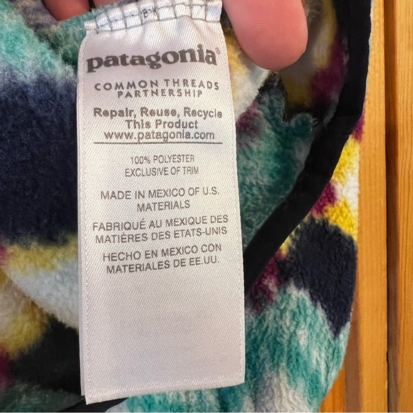 Patagonia Synchilla Snap T Fleece Pullover Print Timber Twist Navy Blue - Picture 3 of 5